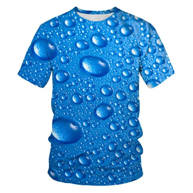 Popular Men Tshirt Short Sleeve 3D Printed Lightning T-shirt Uniquely Raindrop T-shirt Loose O-neck Summer Men’s Clothes