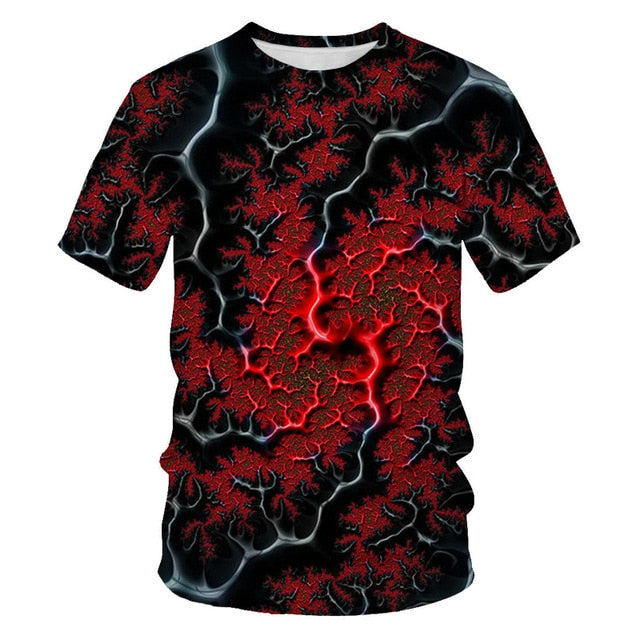 Popular Men Tshirt Short Sleeve 3D Printed Lightning T-shirt Uniquely Raindrop T-shirt Loose O-neck Summer Men’s Clothes