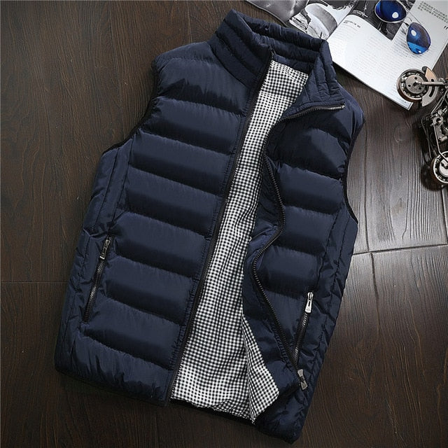 Primavera otoño hombres nuevo chaleco con estilo 2019 hombres de talla grande 5XLWarm chaqueta sin mangas hombres Chaleco de invierno Chaleco de hombres abrigos Casuales
