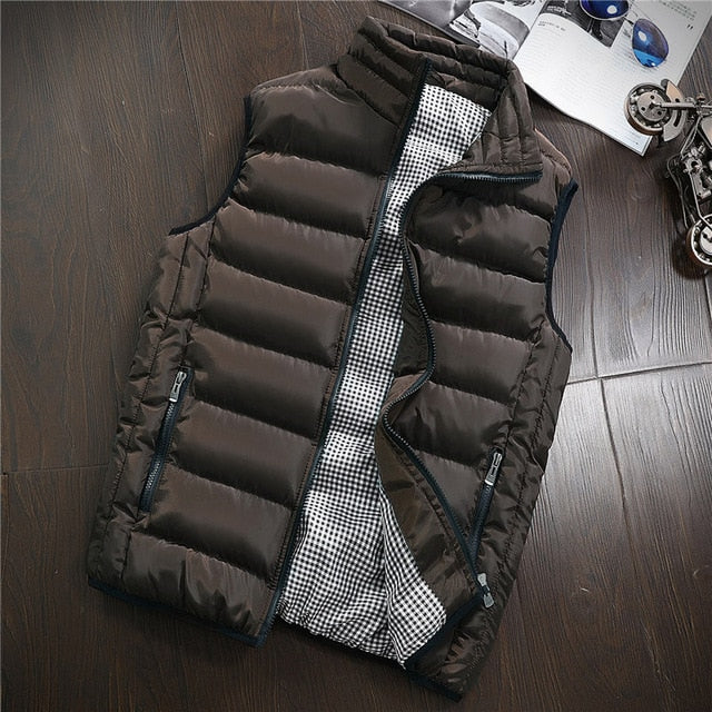 Primavera otoño hombres nuevo chaleco con estilo 2019 hombres de talla grande 5XLWarm chaqueta sin mangas hombres Chaleco de invierno Chaleco de hombres abrigos Casuales