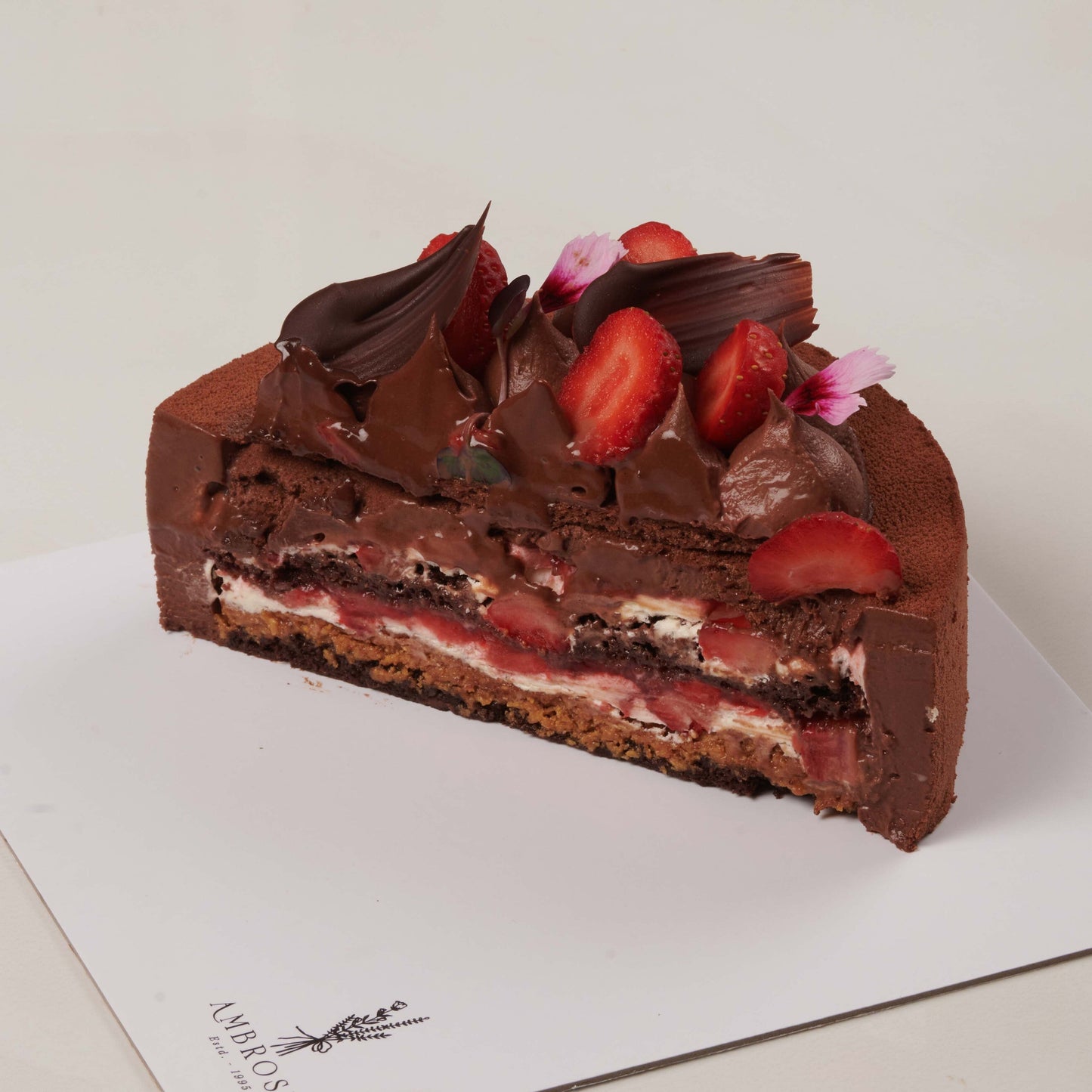 AMBROSIA'S - BELGIAN CHOCOLATE & STRAWBERRY ENTREMET