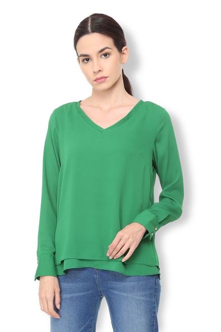 Green jean tops for women