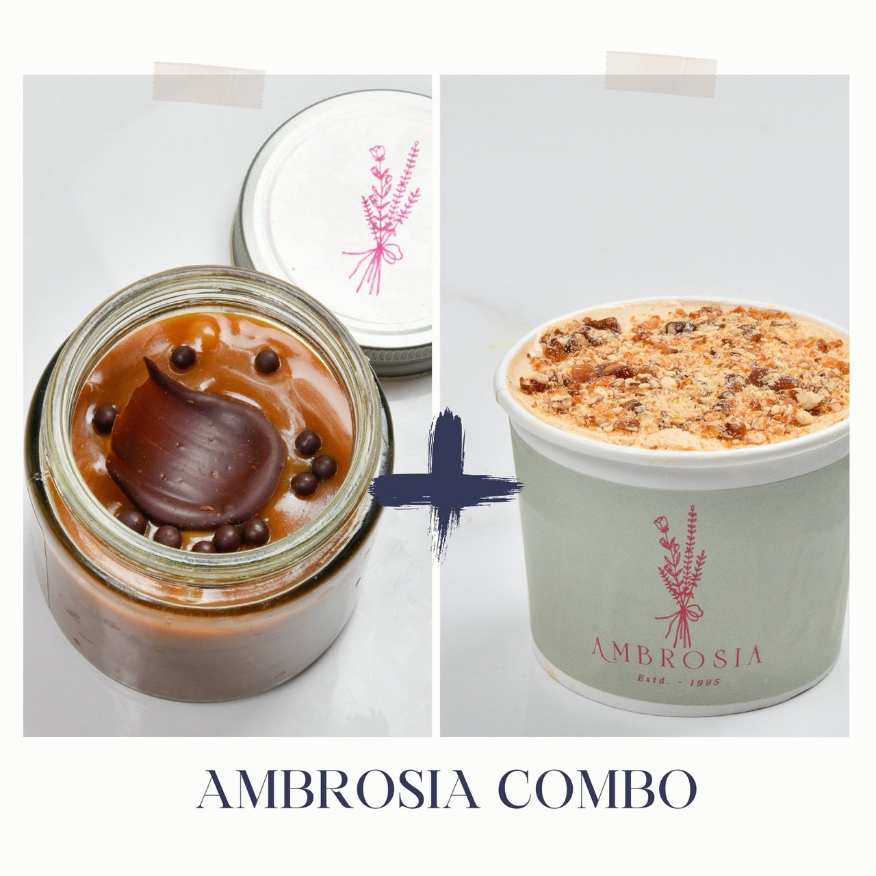 Ambrosia's - Dessert Jar & Ice Cream Cake Tub Combo