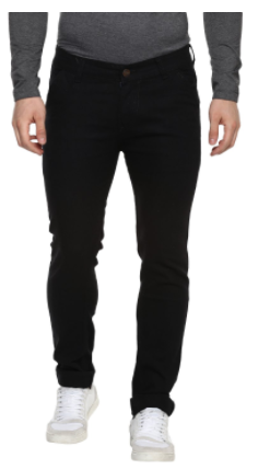 Urbano Fashion Men's Slim Fit Black Stretch Jeans