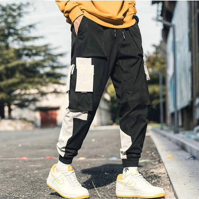 Streetwear Men's Multi Pockets Cargo Harem Pants Hip Hop Casual Male Track Pants Joggers Trousers Fashion Harajuku Men Pants