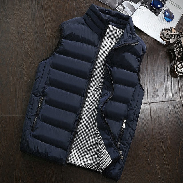 Brand Clothing Vest Jacket Mens New Autumn Warm Sleeveless Jacket Male Winter Casual Waistcoat Men Vest Plus Size Veste Homme