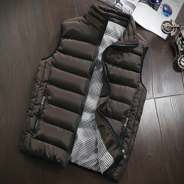 Brand Clothing Vest Jacket Mens New Autumn Warm Sleeveless Jacket Male Winter Casual Waistcoat Men Vest Plus Size Veste Homme