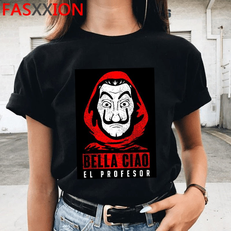 Money Heist The House of Paper Print Tshirts Men La Casa De Papel Harajuku T-shirt Summer Bella Ciao T Shirt Cool Top Tees Male