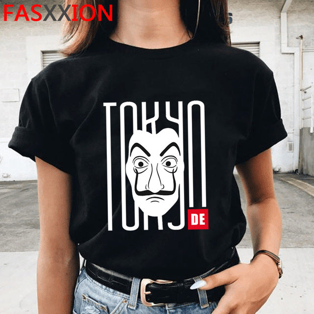 Money Heist The House of Paper Print Tshirts Men La Casa De Papel Harajuku T-shirt Summer Bella Ciao T Shirt Cool Top Tees Male