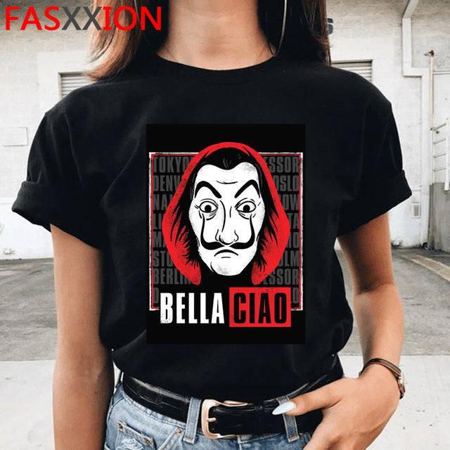 Money Heist The House of Paper Print Tshirts Men La Casa De Papel Harajuku T-shirt Summer Bella Ciao T Shirt Cool Top Tees Male