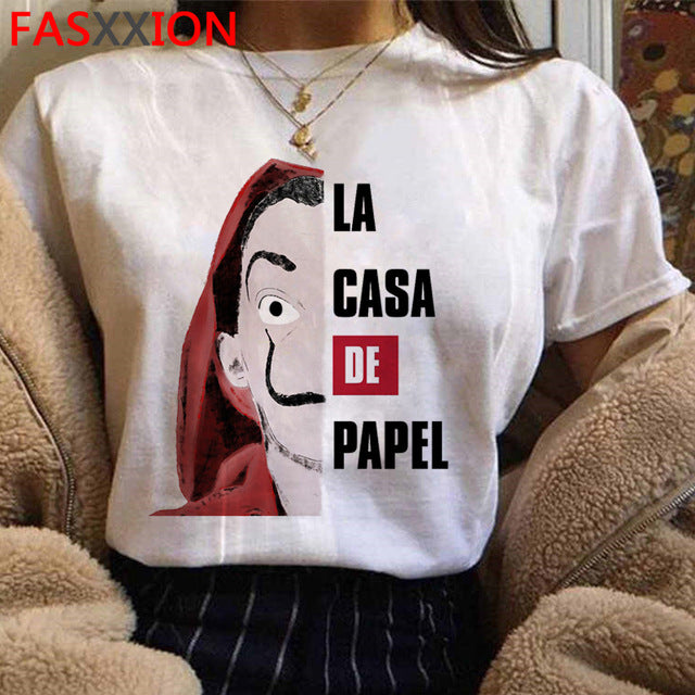 Money Heist The House of Paper Print Tshirts Men La Casa De Papel Harajuku T-shirt Summer Bella Ciao T Shirt Cool Top Tees Male