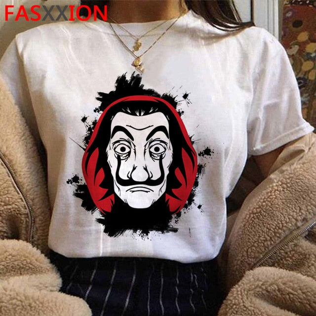 Money Heist The House of Paper Print Tshirts Men La Casa De Papel Harajuku T-shirt Summer Bella Ciao T Shirt Cool Top Tees Male